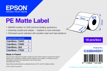 Epson PE matte Label 76mm X 127mm