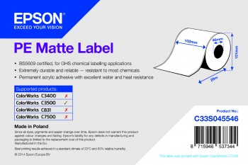Epson PE matte Label Continuous 102mm X 29m